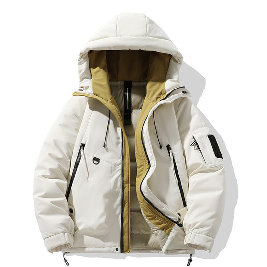 Herren Winterjacke mit multifunktionalen Taschen und verstellbarem Kapuzenkragen R&B