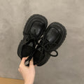 Damen Modische Chunky Sneakers mit rutschfester Sohle und breiten Schnürsenkeln R&B