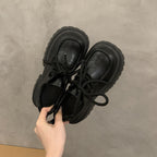 Damen Modische Chunky Sneakers mit rutschfester Sohle und breiten Schnürsenkeln R&B