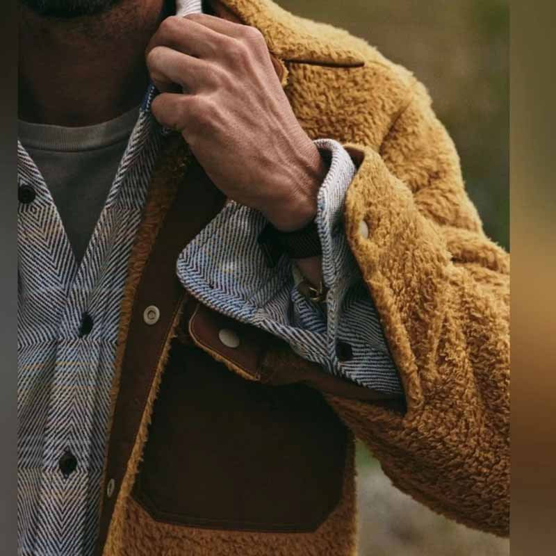 Herren Fleece-Jacke mit doppellagigem Design und praktischen Taschen
