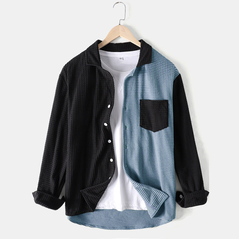 Damen lässiges Waffle-Longsleeve Hemd R&B