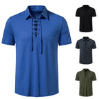 Herren Poloshirt mit modernem Schnürdesign und hochwertiger Baumwollqualität