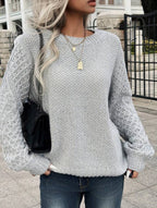 Damen modischer Pullover mit raffinierten Strickdetails