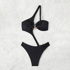 Damen Cut-Out Einteiler Badeanzug mit dekorativen Ringdetails R&B