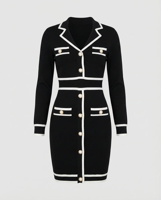 Strickkleid Im Blazer Stil Damen