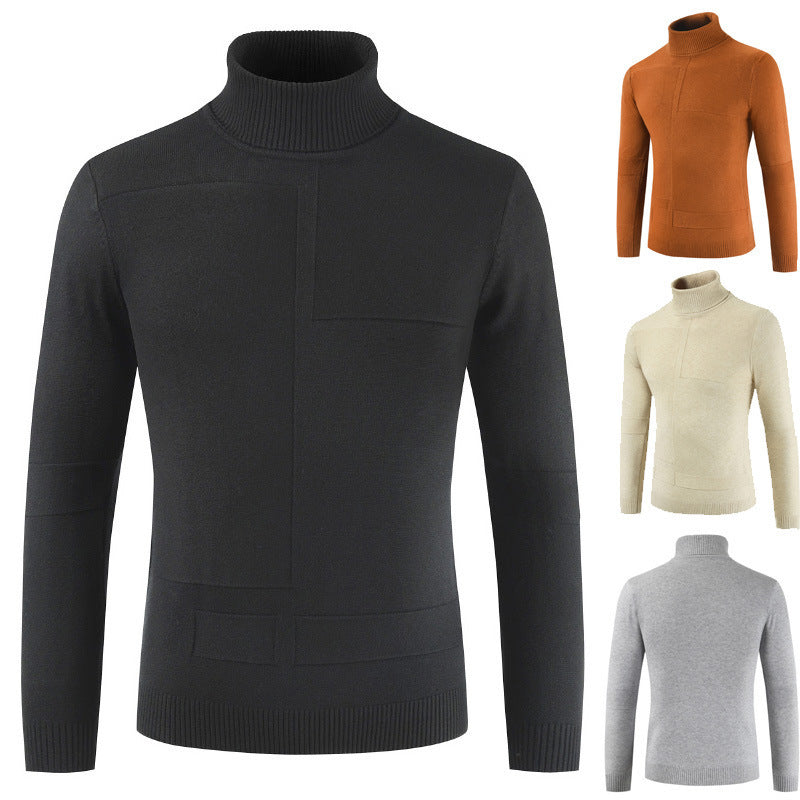 Herren Rollkragenpullover aus weichem Strickmaterial mit modernem Design R&B