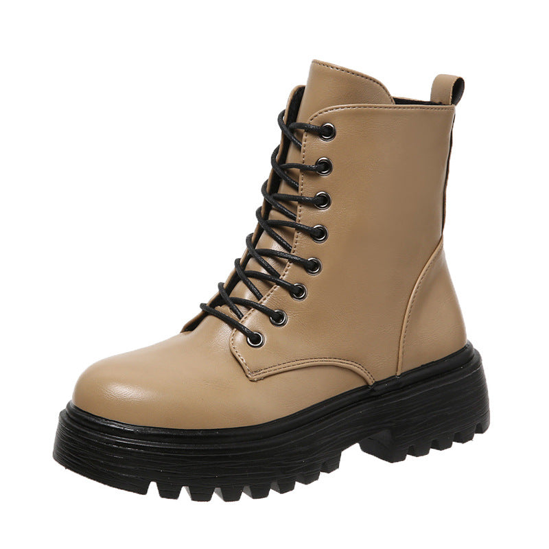 Damen Schnürstiefel mit robustem Profil und modischer Schnürung R&B