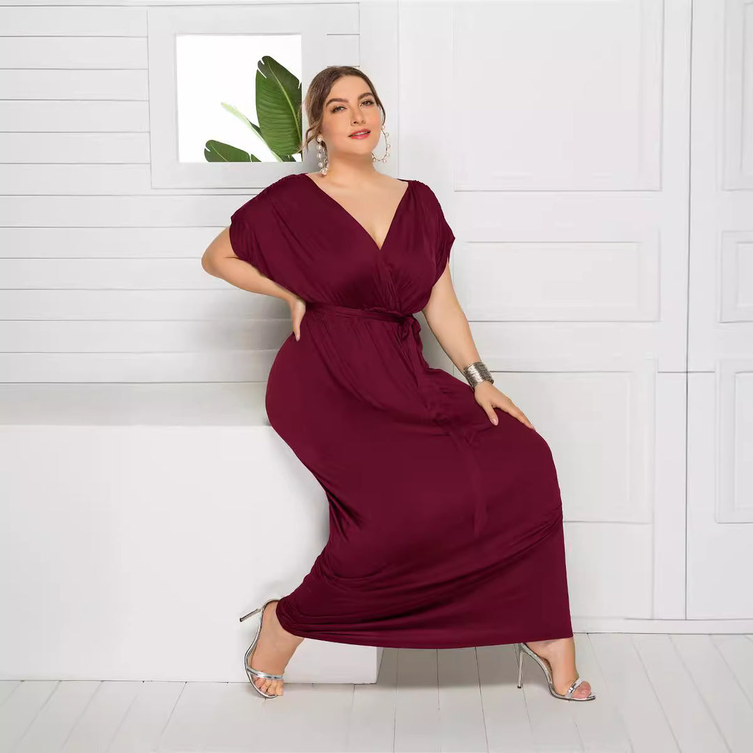 Damen Maxikleid mit raffiniertem Wickeldesign R&B