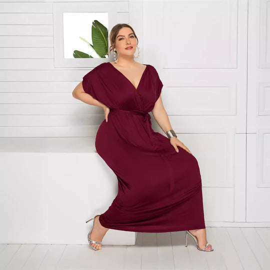 Damen Maxikleid mit raffiniertem Wickeldesign R&B