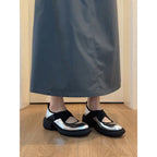 Damen Komfortable Ballerinas mit elastischem Kreuzriemen und glänzender Oberflächenstruktur