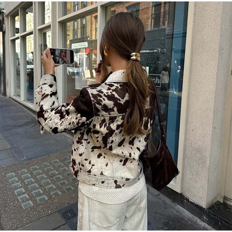 Damen Modische Lammfelljacke mit auffälligem Design R&B