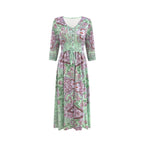Damen Maxikleid mit floralem Paisleymuster und schmeichelndem V-Ausschnitt R&B