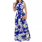 Damen Langärmliges Maxikleid mit floralem Muster und tailliertem Schnitt R&B