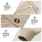 Herren nan eleganter Zopfstrickcardigan mit V-Ausschnitt Knopfleiste und aufgesetzten Taschen R&B