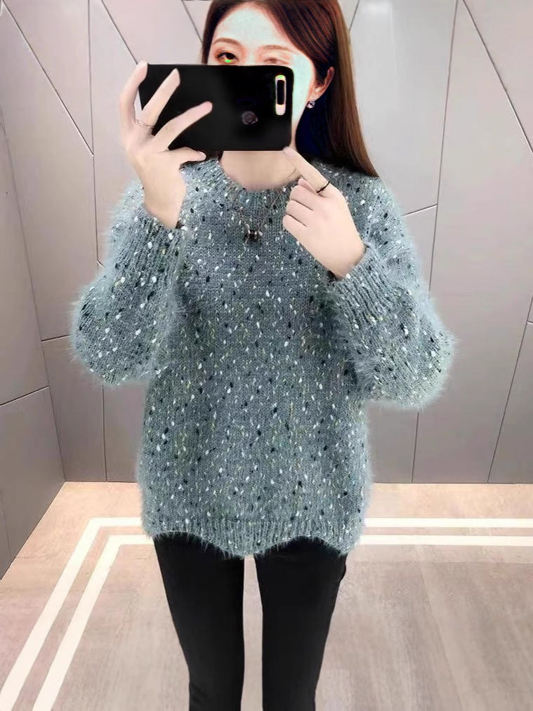 Damen Flauschiger Pulli mit einzigartigem Strukturdesign und funkelnden Akzenten R&B