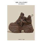 Damen Chunky Sneaker mit modischem Sternen-Design und extragroßer Sohle