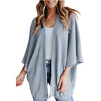 Damen lässiger Strickjacke im Waffelmuster R&B