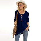 Damen lässiger Strickpullover mit einzigartigem Schnürdesign und lockerer Passform R&B