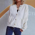 Damen Strickjacke mit dekorativen Perlenknöpfen und praktischen Taschen R&B