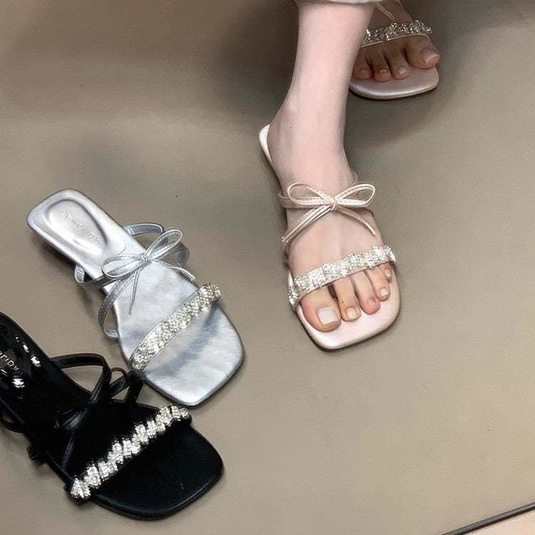 Damen elegante Sandalen mit funkelndem Schmuckdetail R&B