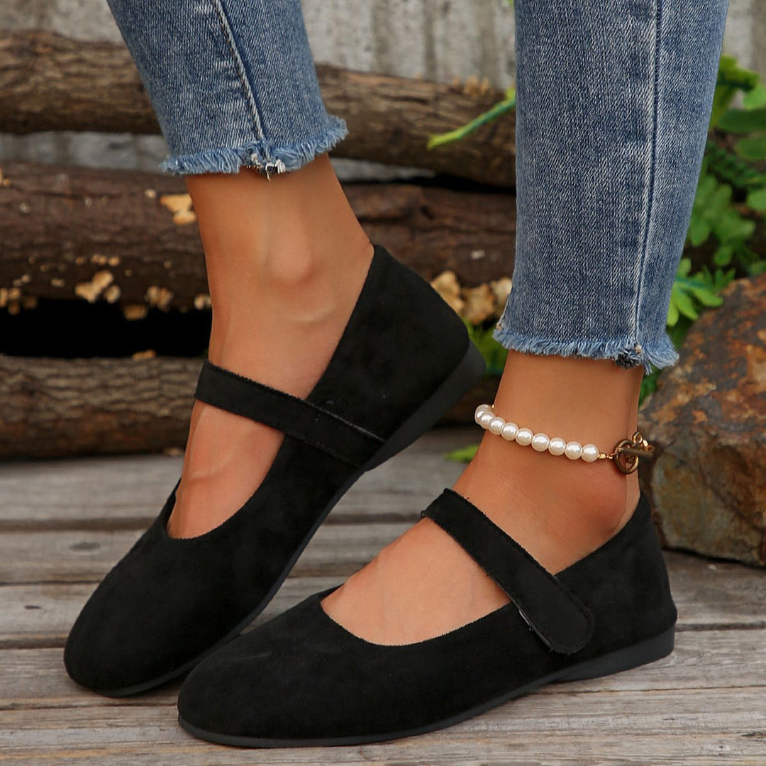 Damen Ballerinas mit elegantem Klettverschluss und atmungsaktivem Obermaterial R&B