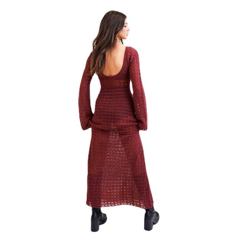 Damen langes, gehäkeltes Strandkleid R&B