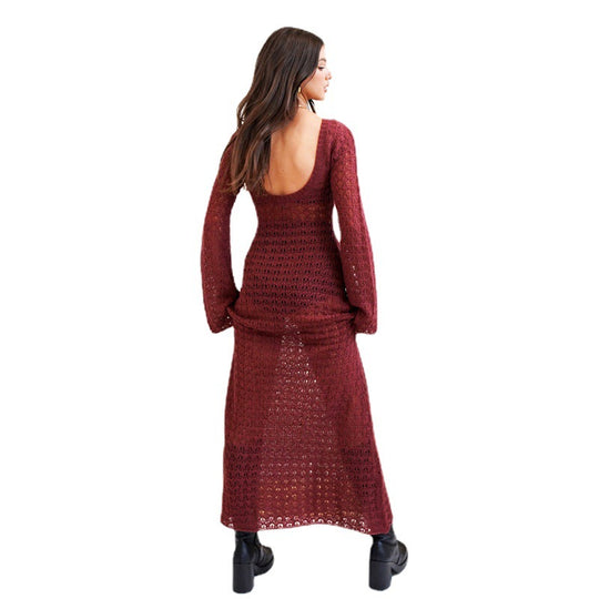 Damen langes, gehäkeltes Strandkleid R&B