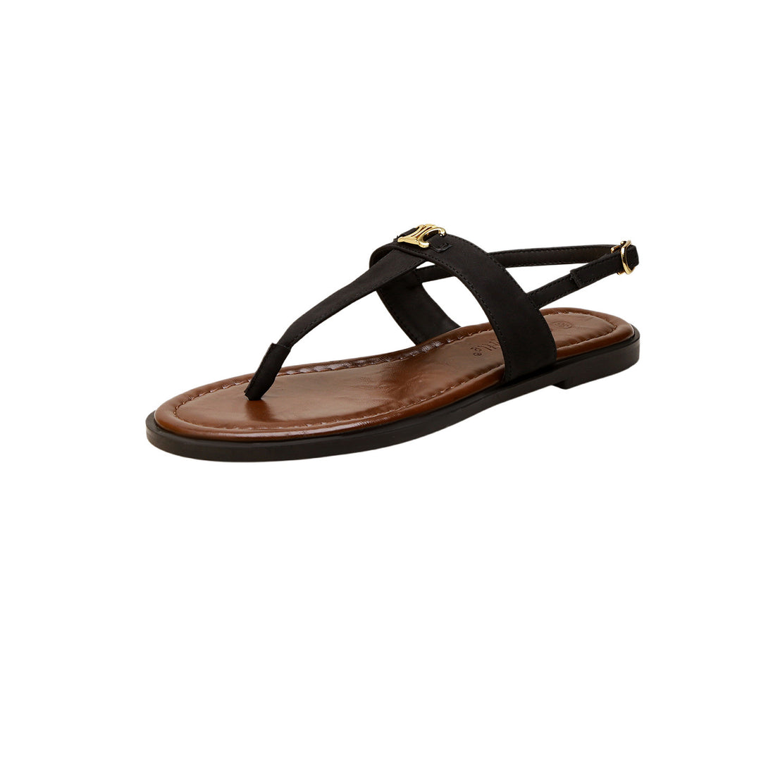 Damen Zehentrenner mit verstellbarem Riemen und eleganter Schnallen-Applikation R&B