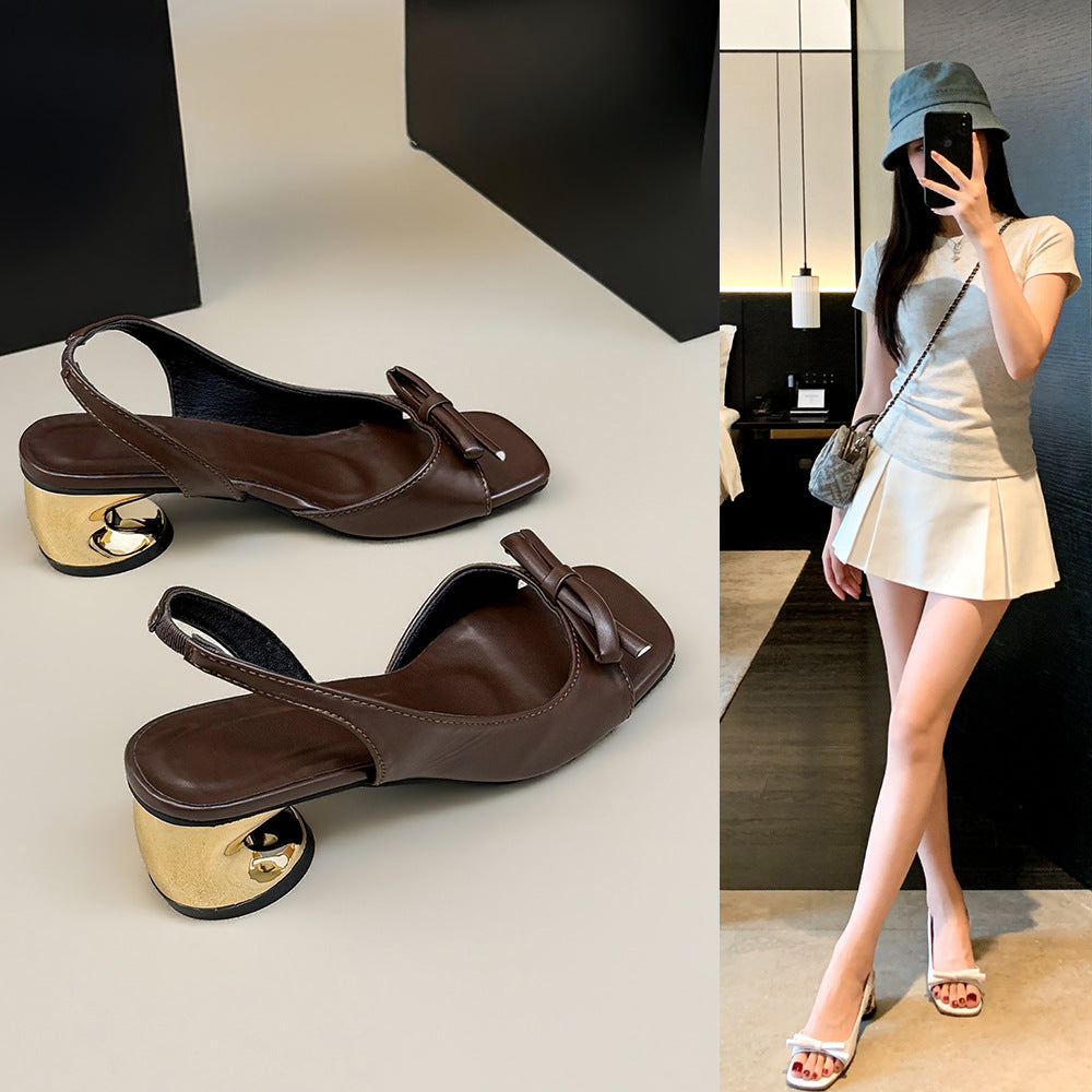 Damen elegante Slingback-Sandalen mit modischem Akzent R&B