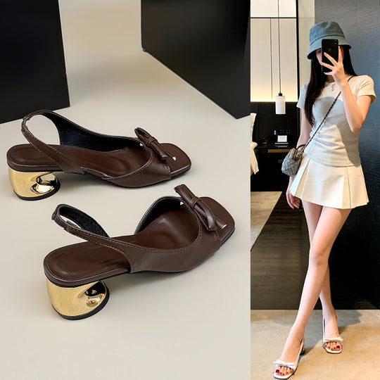 Damen elegante Slingback-Sandalen mit modischem Akzent R&B