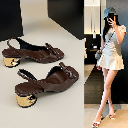 Damen elegante Slingback-Sandalen mit modischem Akzent R&B