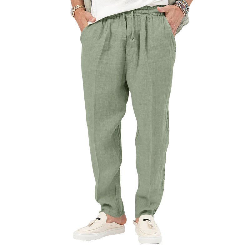 Herren Leichte Leinenhose mit elastischem Bund und praktischen Eingrifftaschen R&B