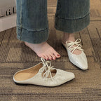 Damen elegante Slipper mit dekorativer Schnürung R&B