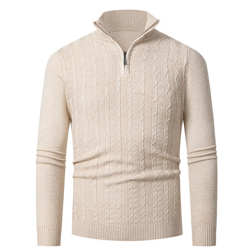 Herren hoher Kragen Strickpullover R&B
