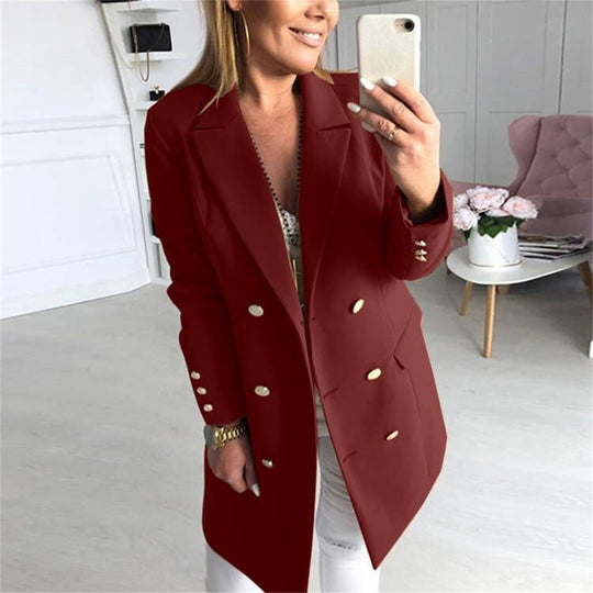 Damen Blazer mit goldenen Knöpfen und elegantem Schnitt R&B