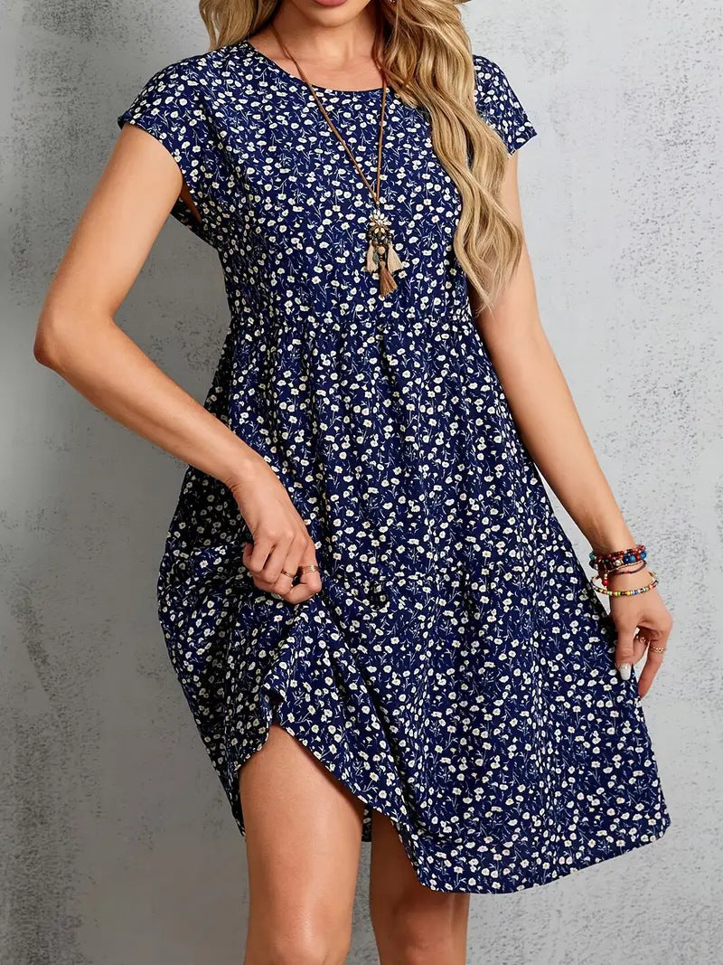Damen Verspieltes Freizeitkleid mit floralem Design R&B