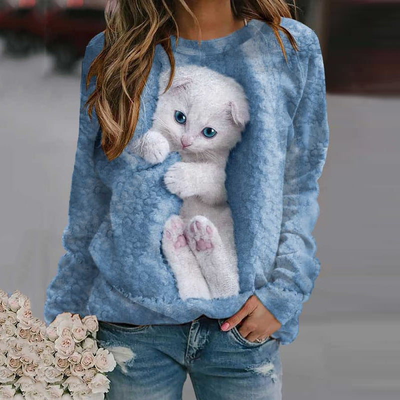 Damen Sweatshirt mit niedlichem Tiermotiv R&B