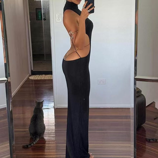 Damen Figurbetontes Maxikleid mit eleganten Cut-Out-Details R&B