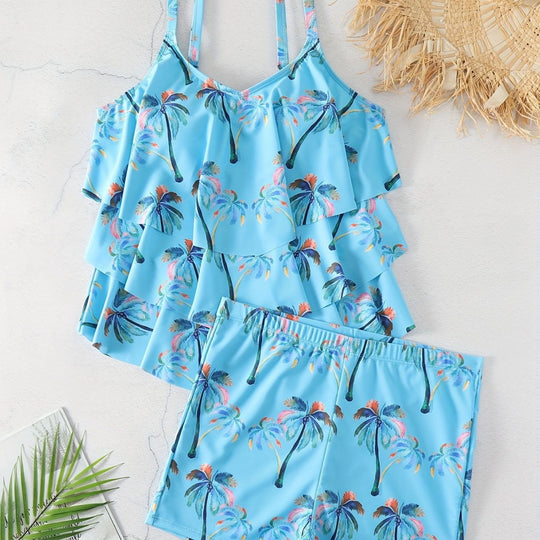 Damen Rüschen-Bikini-Top mit Shorts R&B