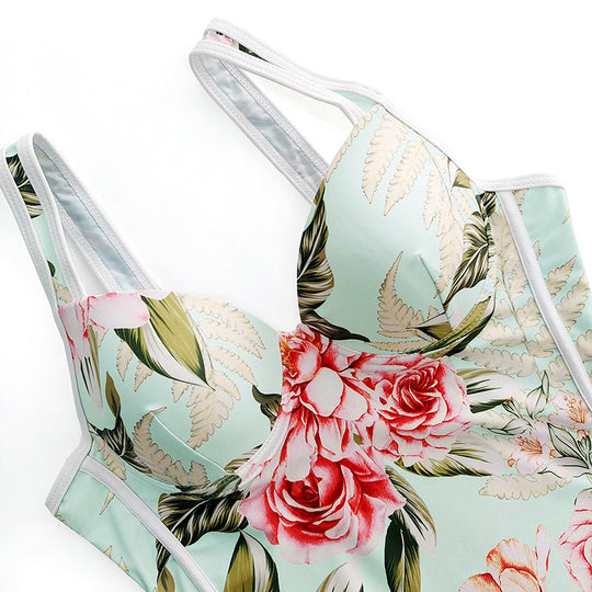 Damen Einteiler-Badeanzug mit floralem Design und komfortabler Passform R&B