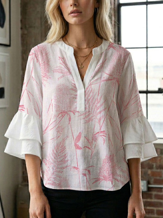 Damen Bluse mit wunderschönen floralem Design R&B