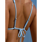 Damen Triangel-Bikini mit verliR&Btem Dekor und verstellbarem Halter R&B