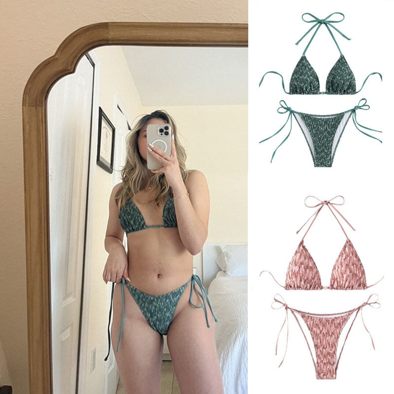 Damen Triangel-Bikini mit raffiniertem Bindedesign R&B