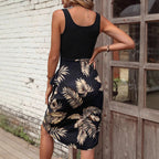 Damen Strandkleid mit Wickeldesign und floralem Muster R&B