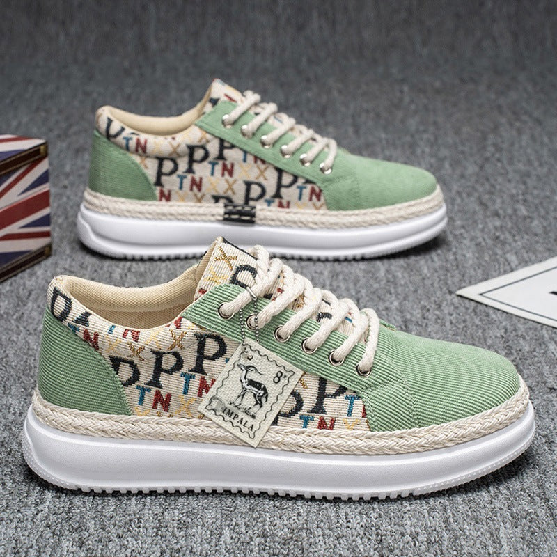 Damen Modische Canvas-Sneaker mit geflochtenem Sohlenrand R&B