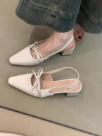 Damen elegante Slingback-Ballerinas mit dekorativem Schleifenakzent R&B