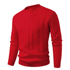 Herren Grobstrickpullover mit Zopfmuster und Rundhalsausschnitt R&B