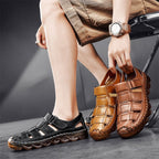 Damen Bequeme Lederfreizeitschuhe mit verstellbarem Klettverschluss R&B