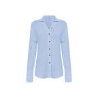 Damen Knopfleisten-Blusenshirt mit modischer Taillenbindung und Langarm R&B
