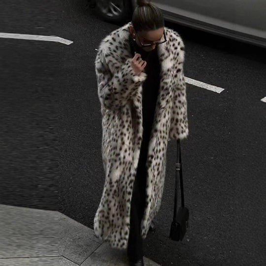 Damen Modische und warme Fleecejacke mit Leopardenmuster R&B